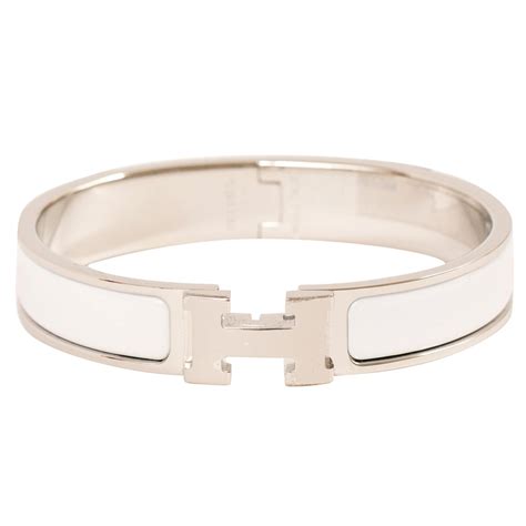 hermes circle chain bracelet|Hermes bracelet white and silver.